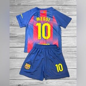 Messi Barcelona, kids, soccer jersey set - 18 20 22 24 26 28 30 - Ships Today